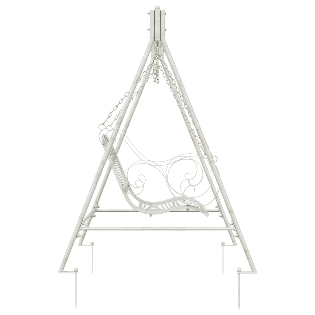Banco Columpio Acero 113 x 121,5 x 168 cm Blanco antiguo