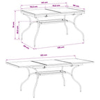 Mesa de Comedor de Malla Extensible Gris antracita Acero