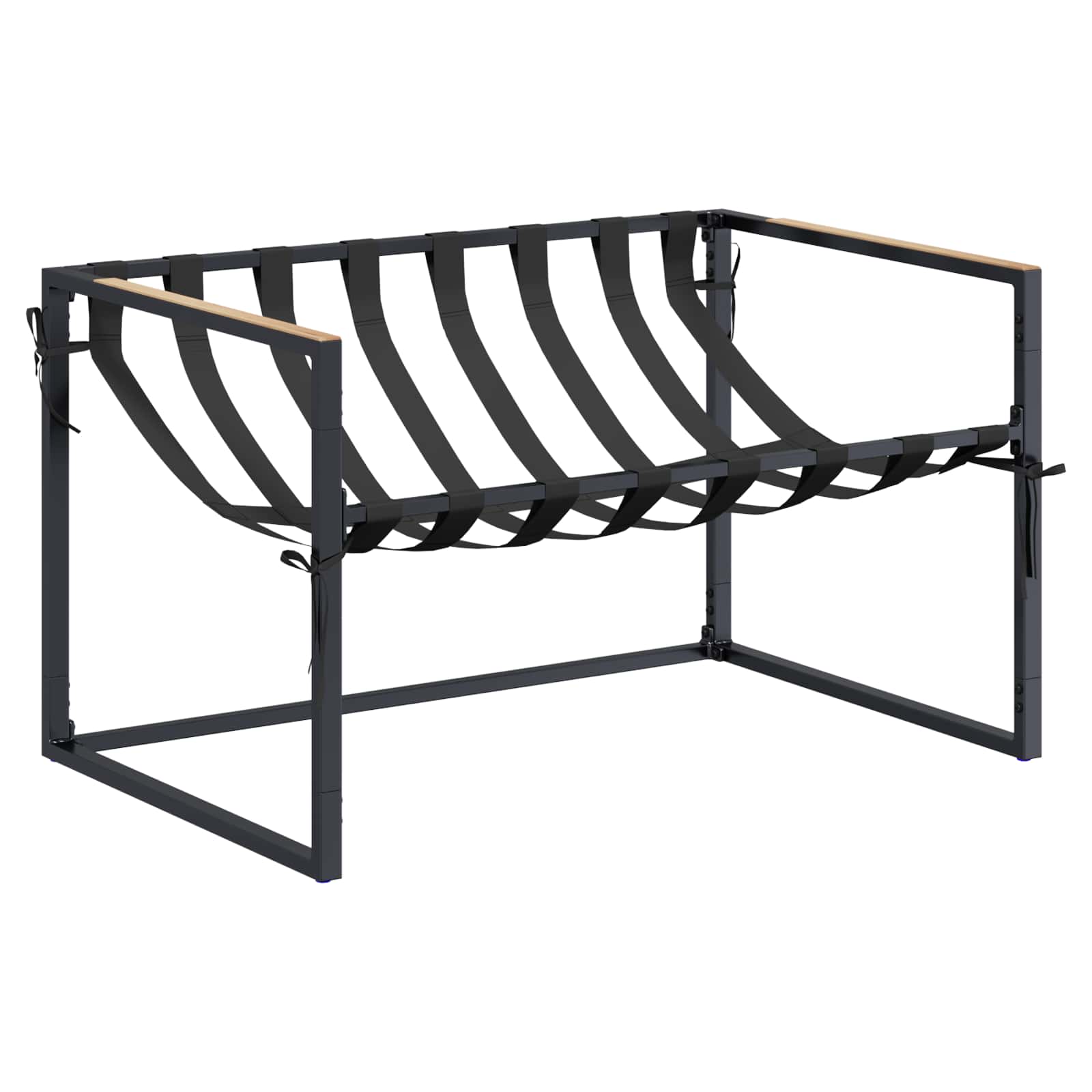Conjunto de sofás de jardín Negro y Antracita Acero
