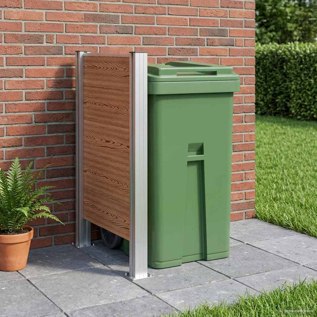 Grey Bin Screen 161 x 85 x 115 cm Aluminium and WPC
