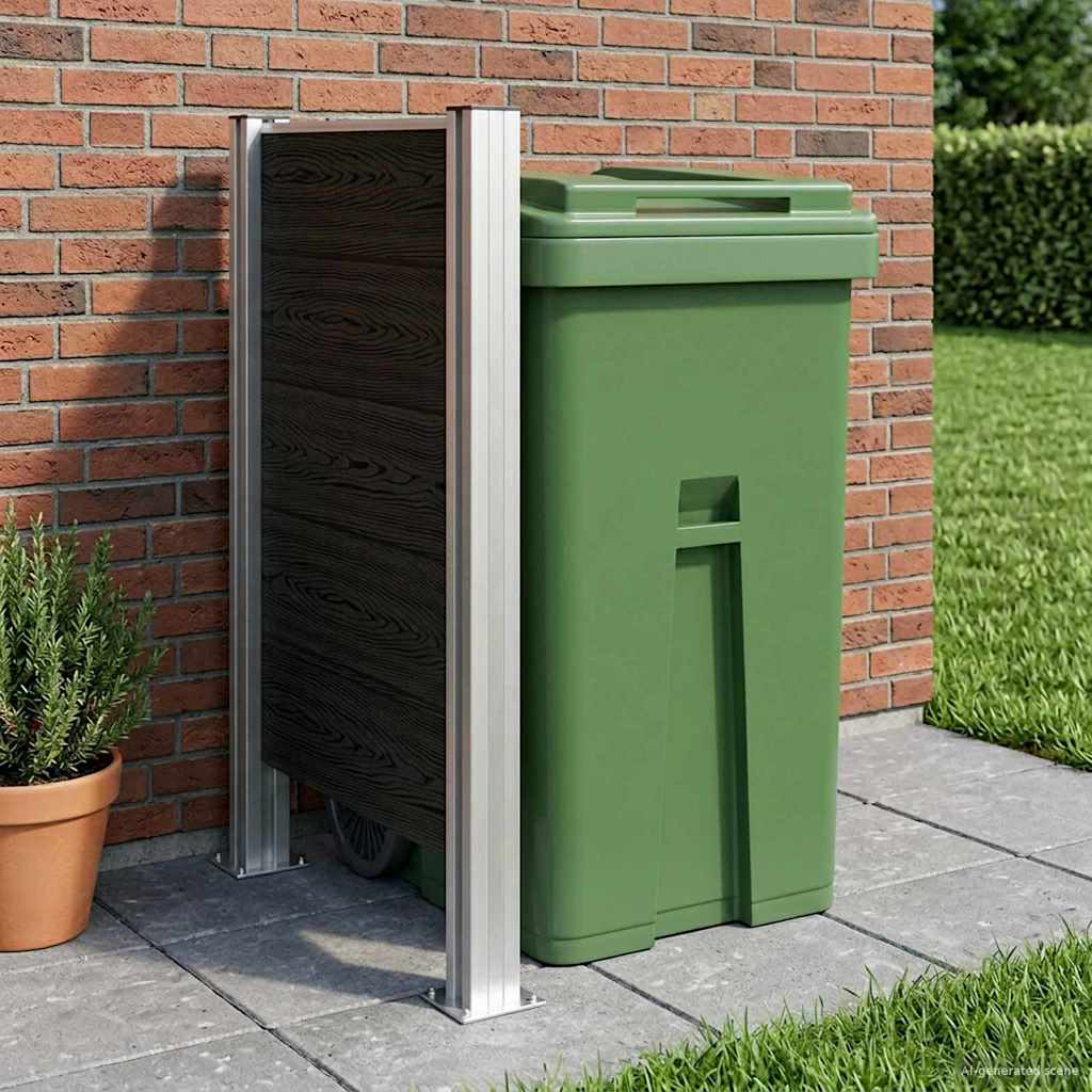 Grey Bin Screen 161 x 85 x 115 cm Aluminium and WPC