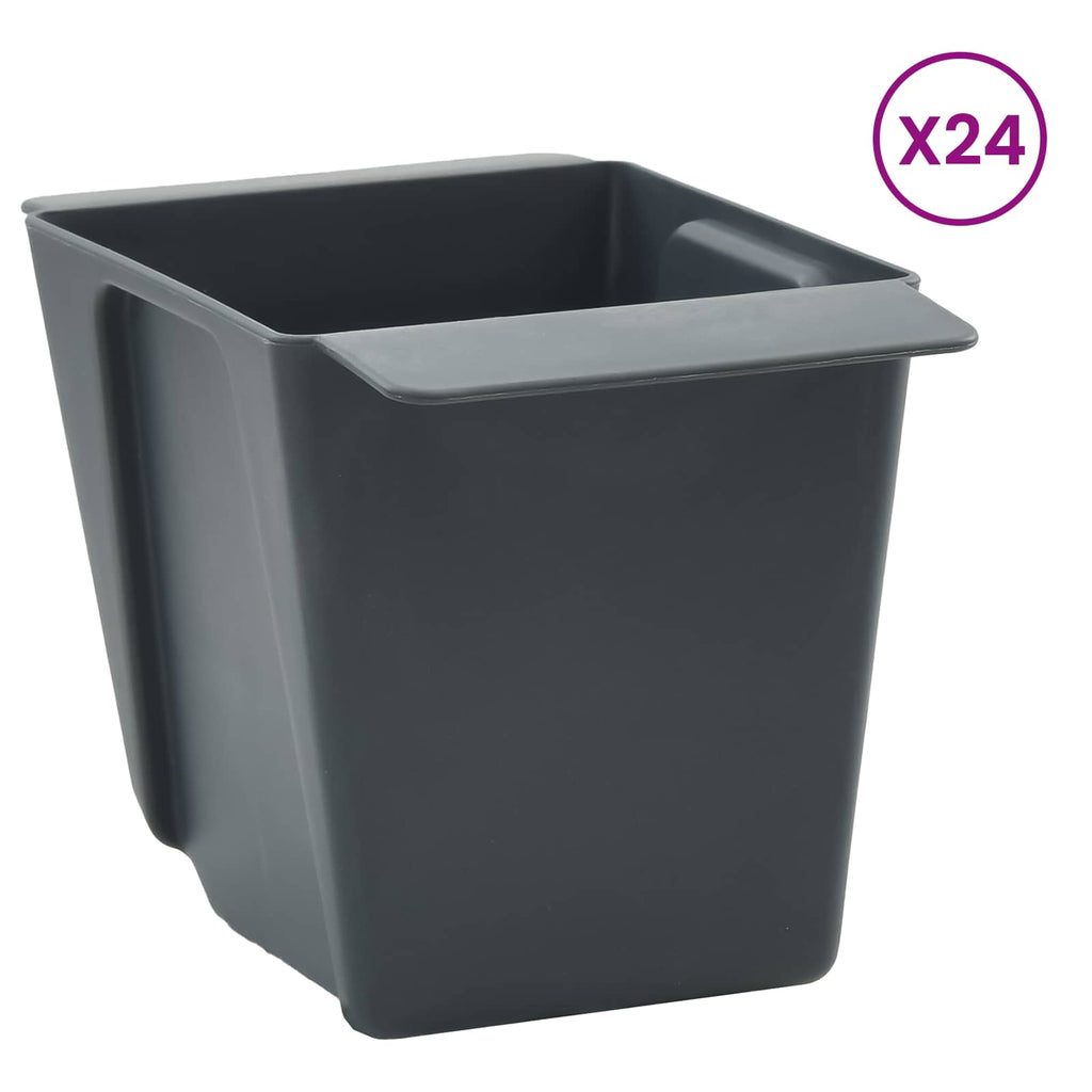 Cajas de flores para palets Euro 12 pcs Gris 13,5 x 9 x 9,5 cm