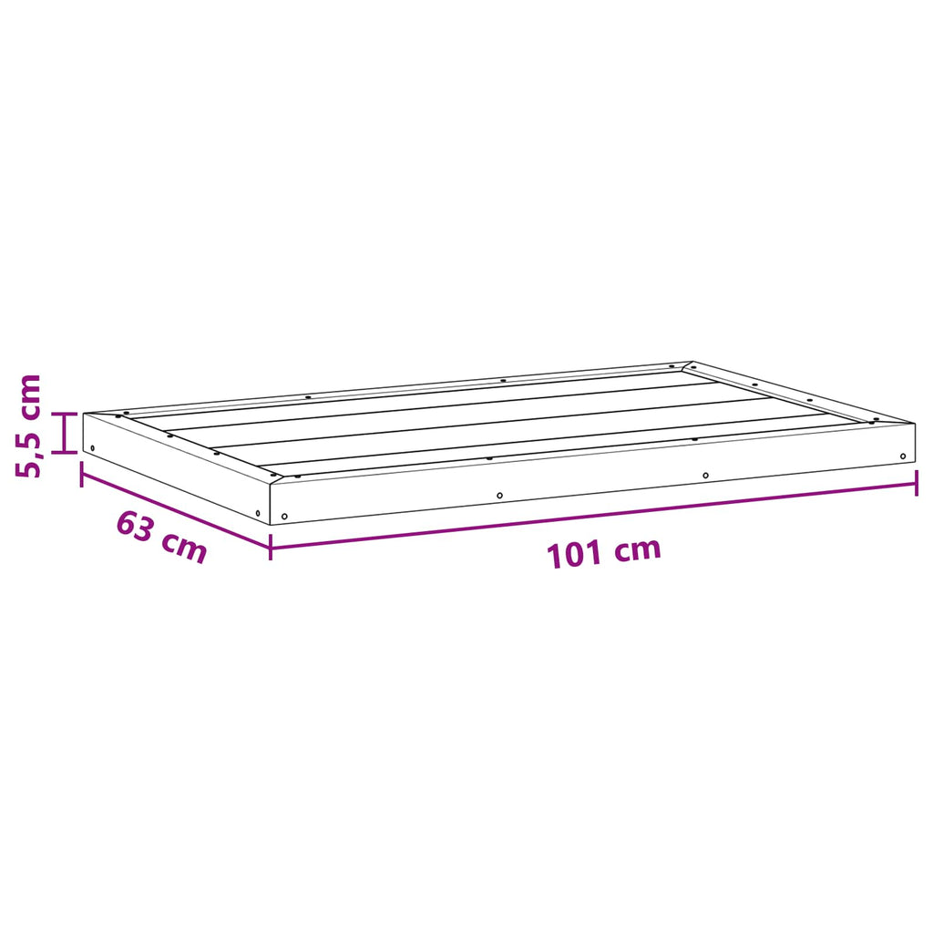 Plato de base de ducha Negro 101 x 63 x 5,5 cm WPC
