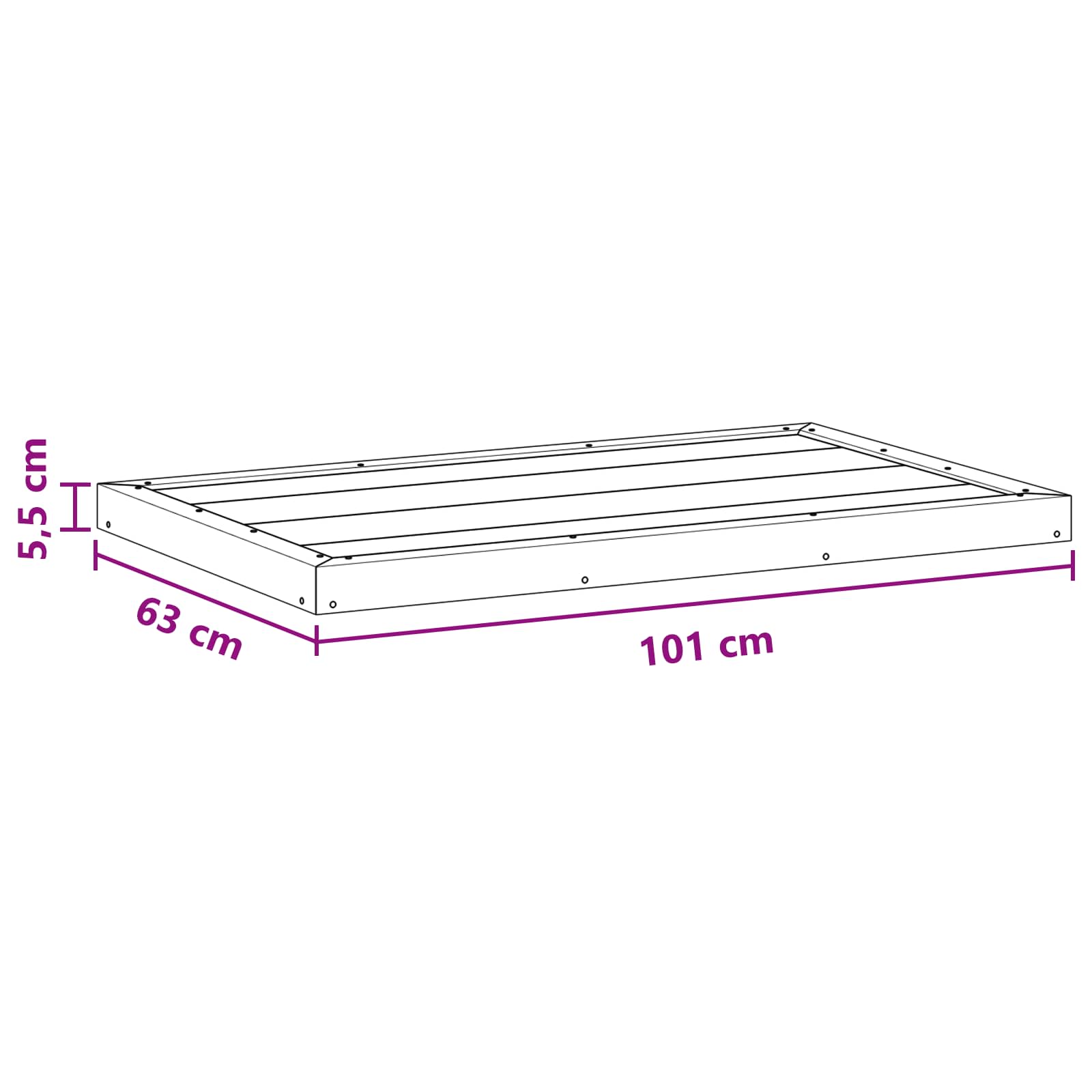 Plato de base de ducha Negro 101 x 63 x 5,5 cm WPC