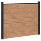 Panel de valla 10 pcs WPC y Aluminio Gris