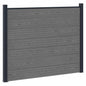 Panel de valla 10 pcs WPC y Aluminio Gris