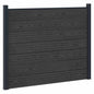 Panel de valla 10 pcs WPC y Aluminio Gris