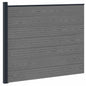Panel de valla 10 pcs WPC y Aluminio Gris