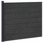 Panel de valla 10 pcs WPC y Aluminio Gris