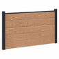 Panel de valla 10 pcs WPC y Aluminio Gris
