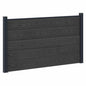 Panel de valla 10 pcs WPC y Aluminio Gris