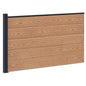 Panel de valla 10 pcs WPC y Aluminio Gris