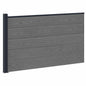 Panel de valla 10 pcs WPC y Aluminio Gris