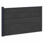 Panel de valla 10 pcs WPC y Aluminio Gris