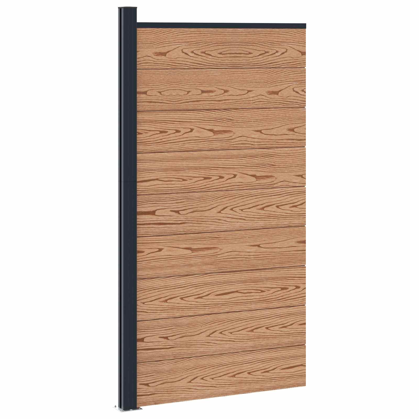 Panel de valla WPC y Aluminio Gris