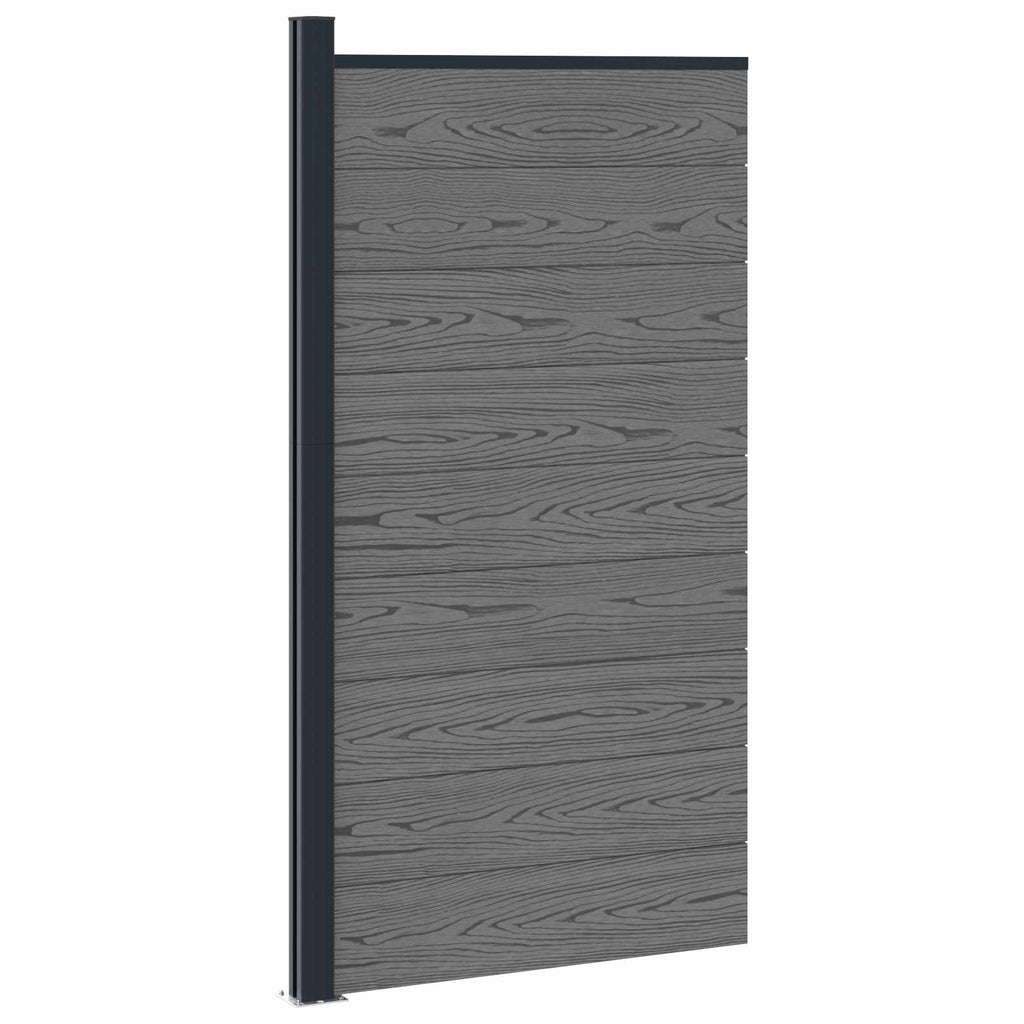 Panel de valla WPC y Aluminio Gris