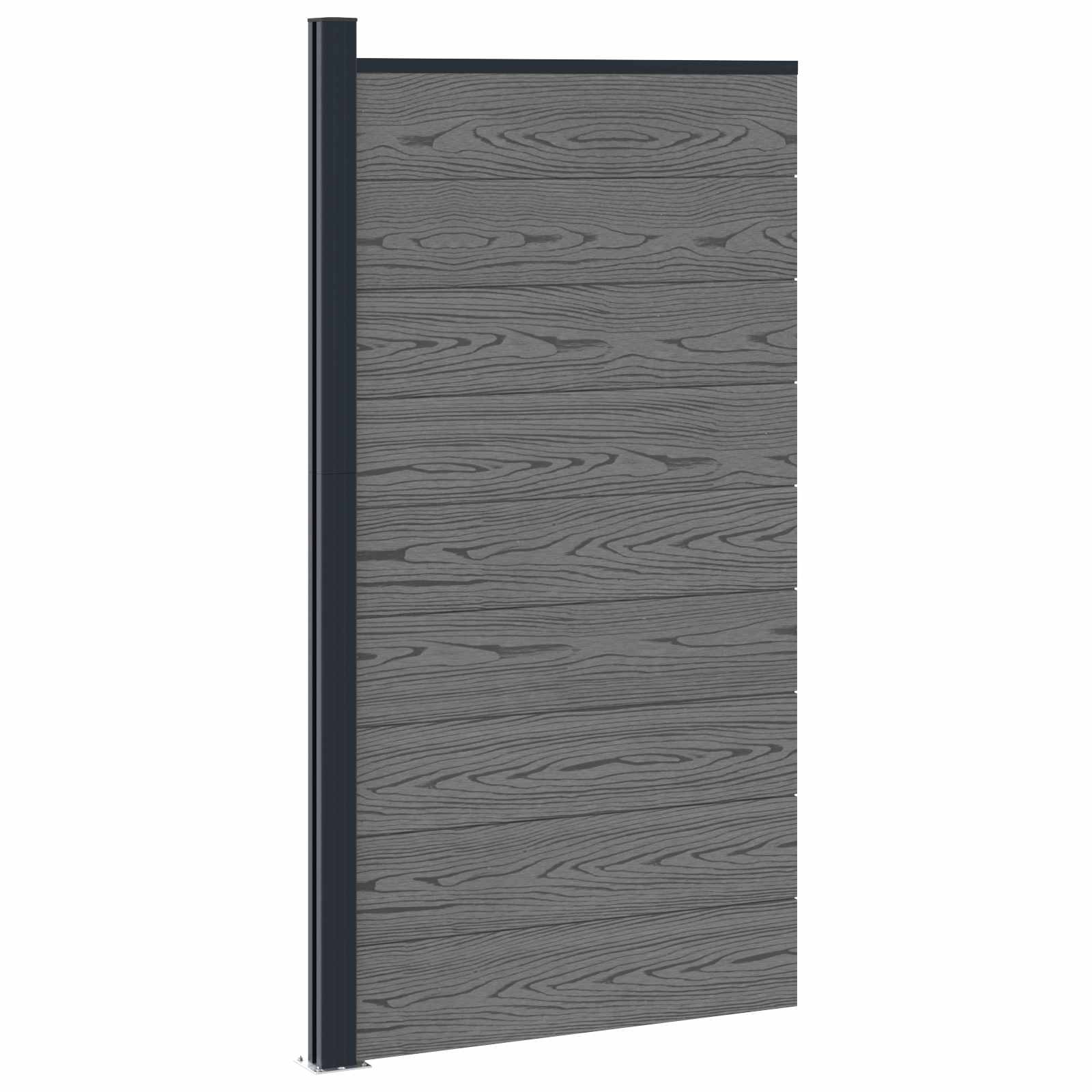 Panel de valla WPC y Aluminio Gris