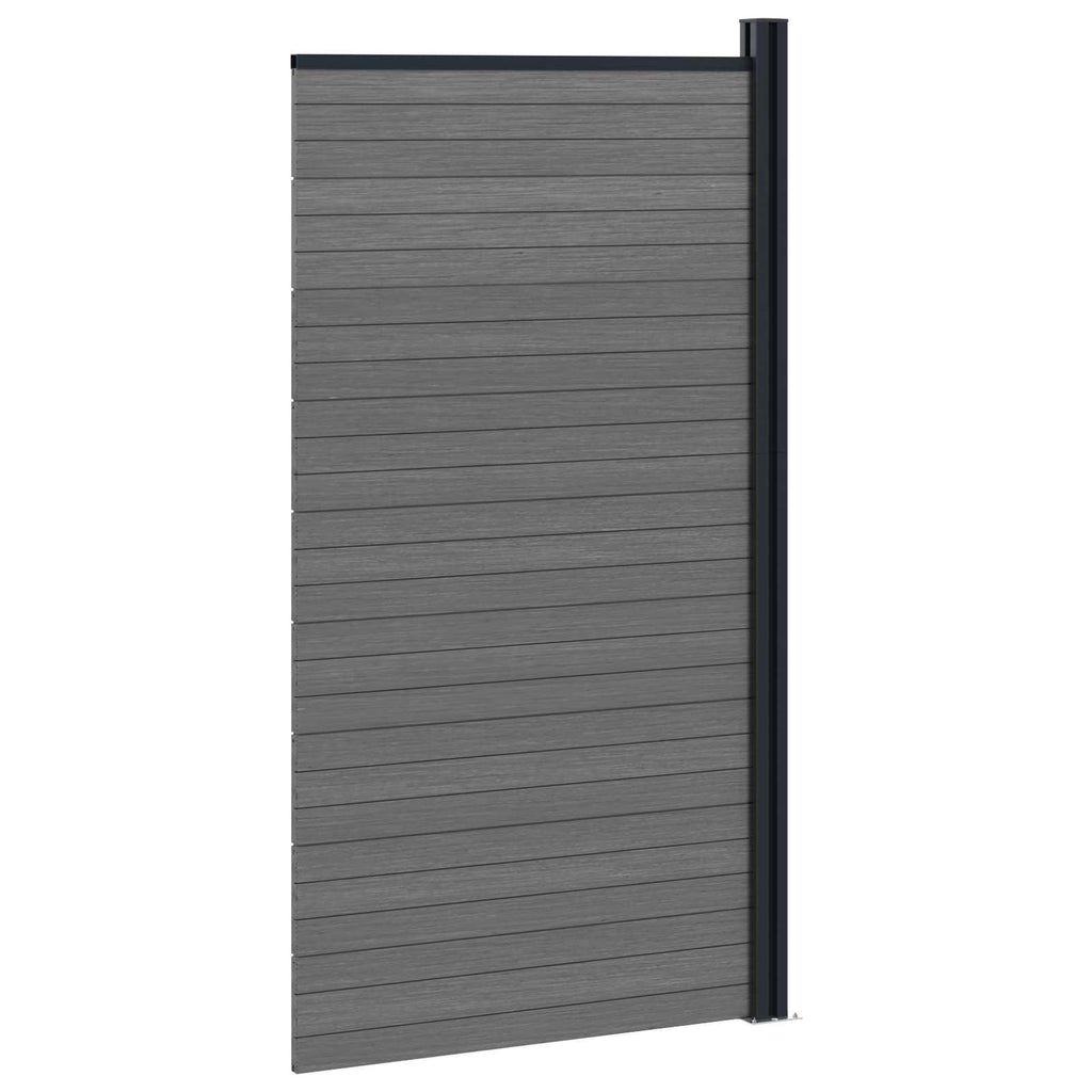 Panel de valla WPC y Aluminio Gris