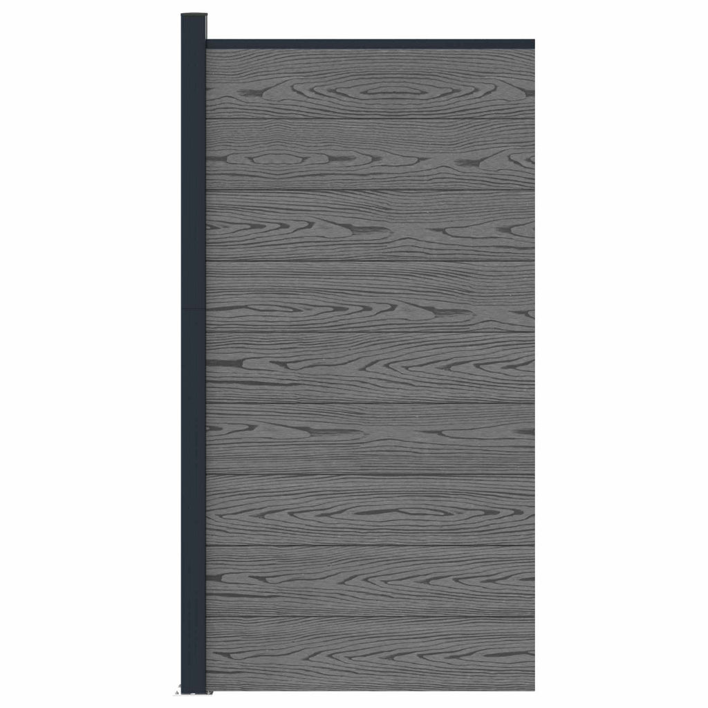 Panel de valla WPC y Aluminio Gris