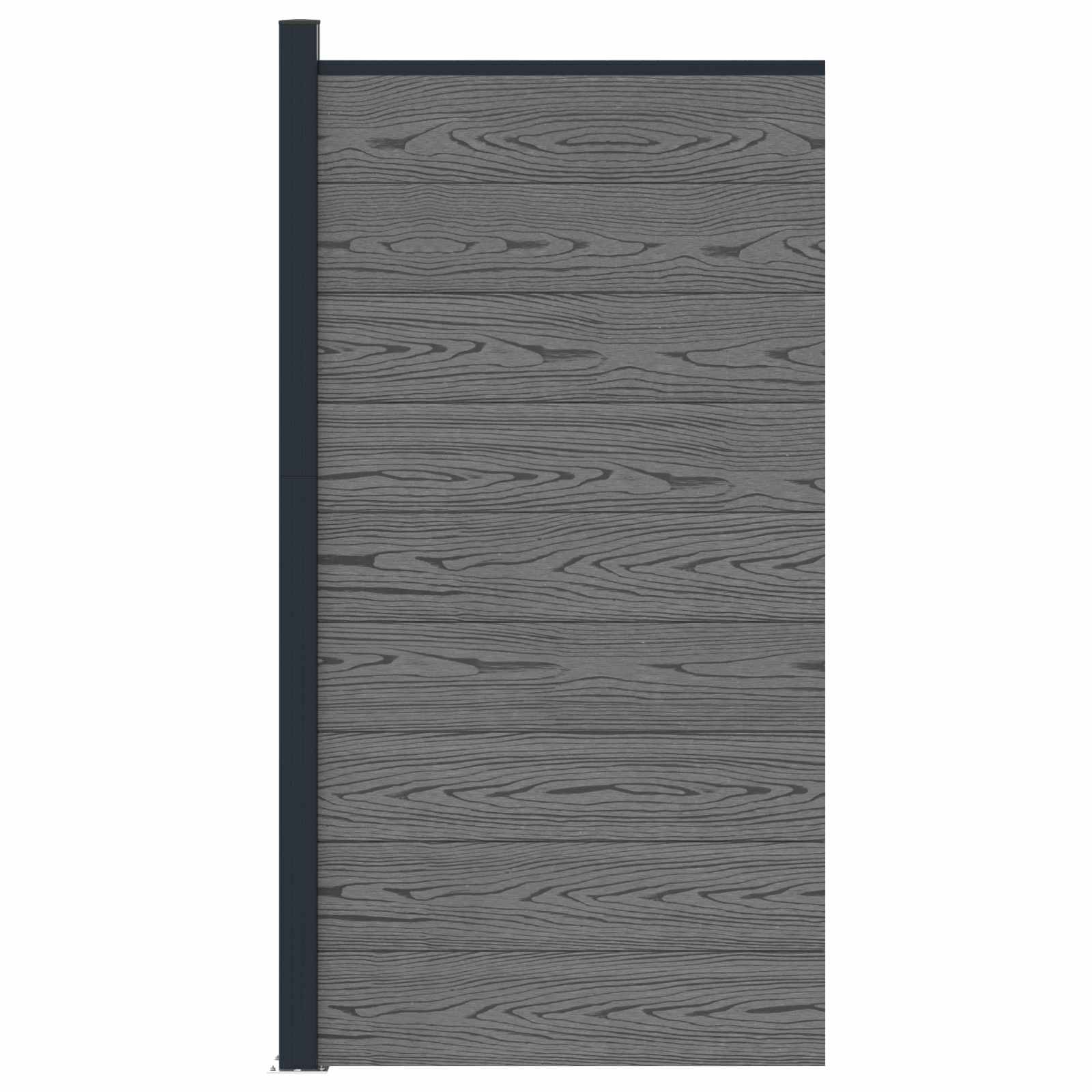 Panel de valla WPC y Aluminio Gris