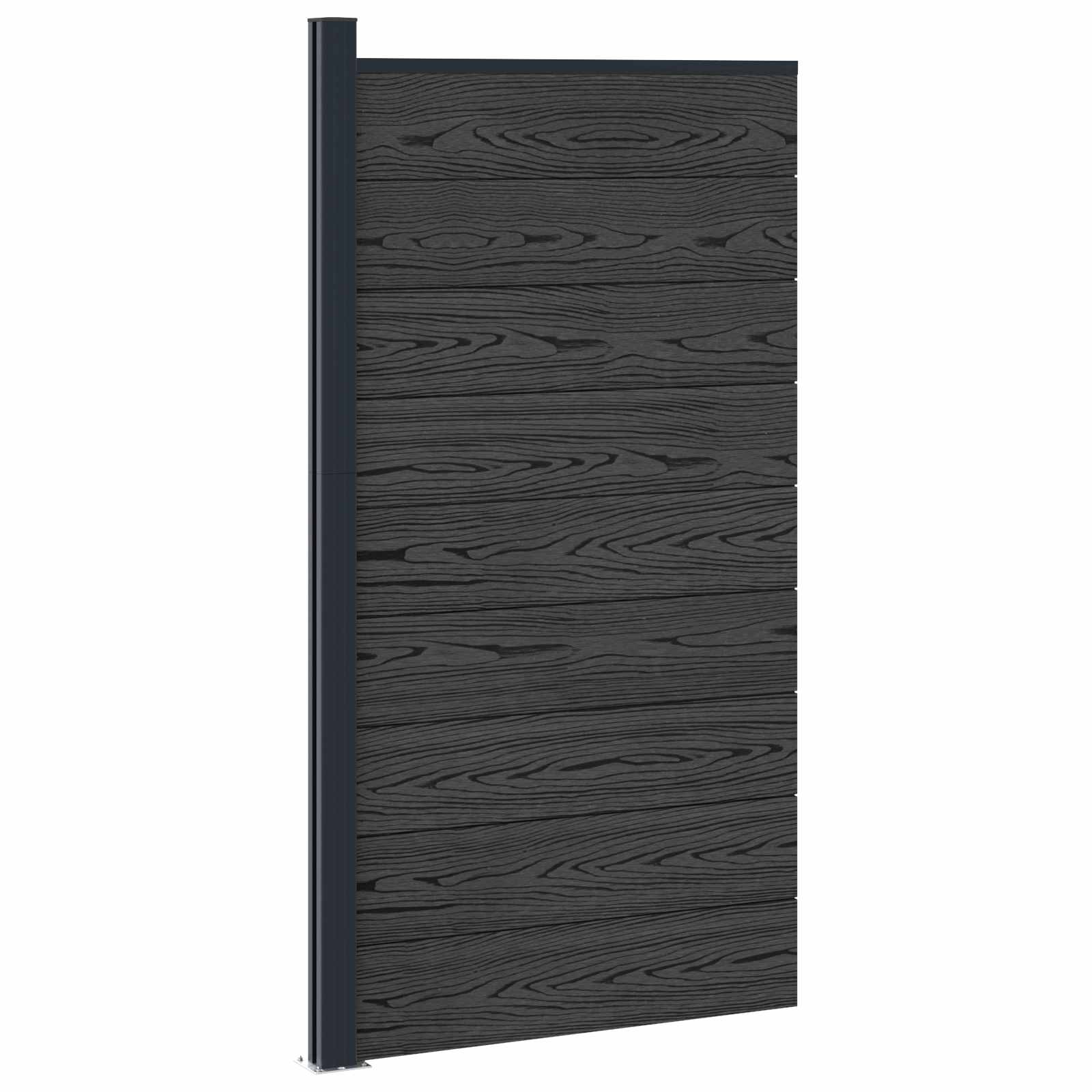 Panel de valla WPC y Aluminio Gris