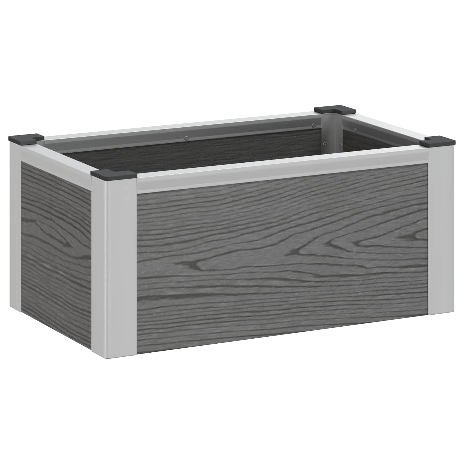 Arriate elevado Gris 100 x 30 x 22 cm WPC y Aluminio