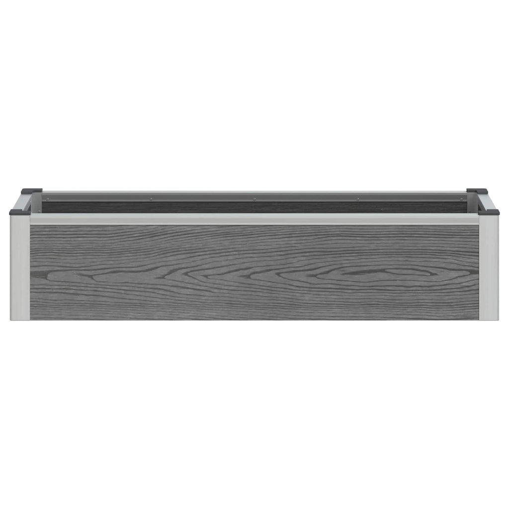 Arriate elevado Gris 100 x 30 x 22 cm WPC y Aluminio