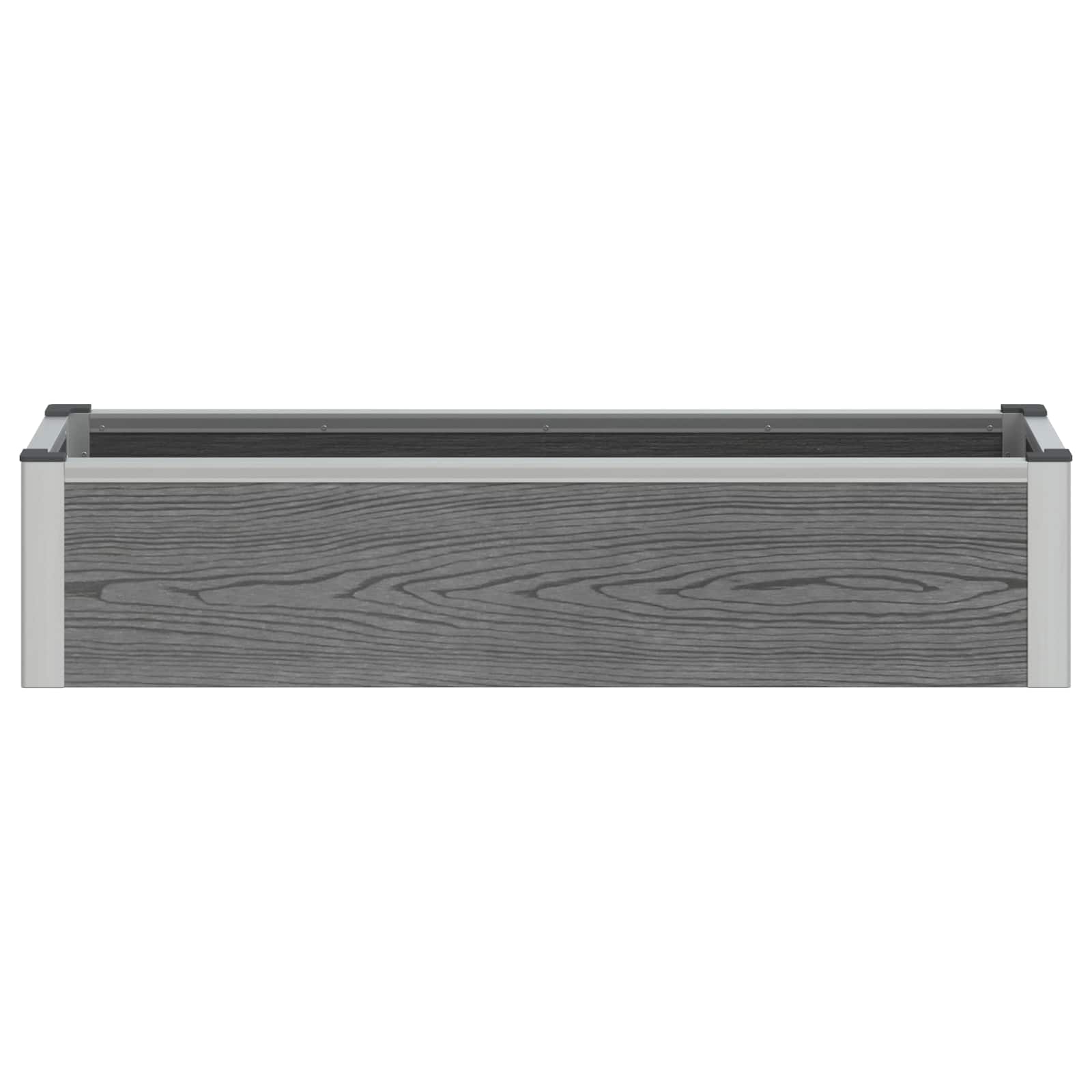 Arriate elevado Gris 100 x 30 x 22 cm WPC y Aluminio
