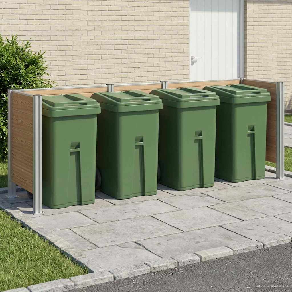 Grey Bin Screen 161 x 85 x 115 cm Aluminium and WPC