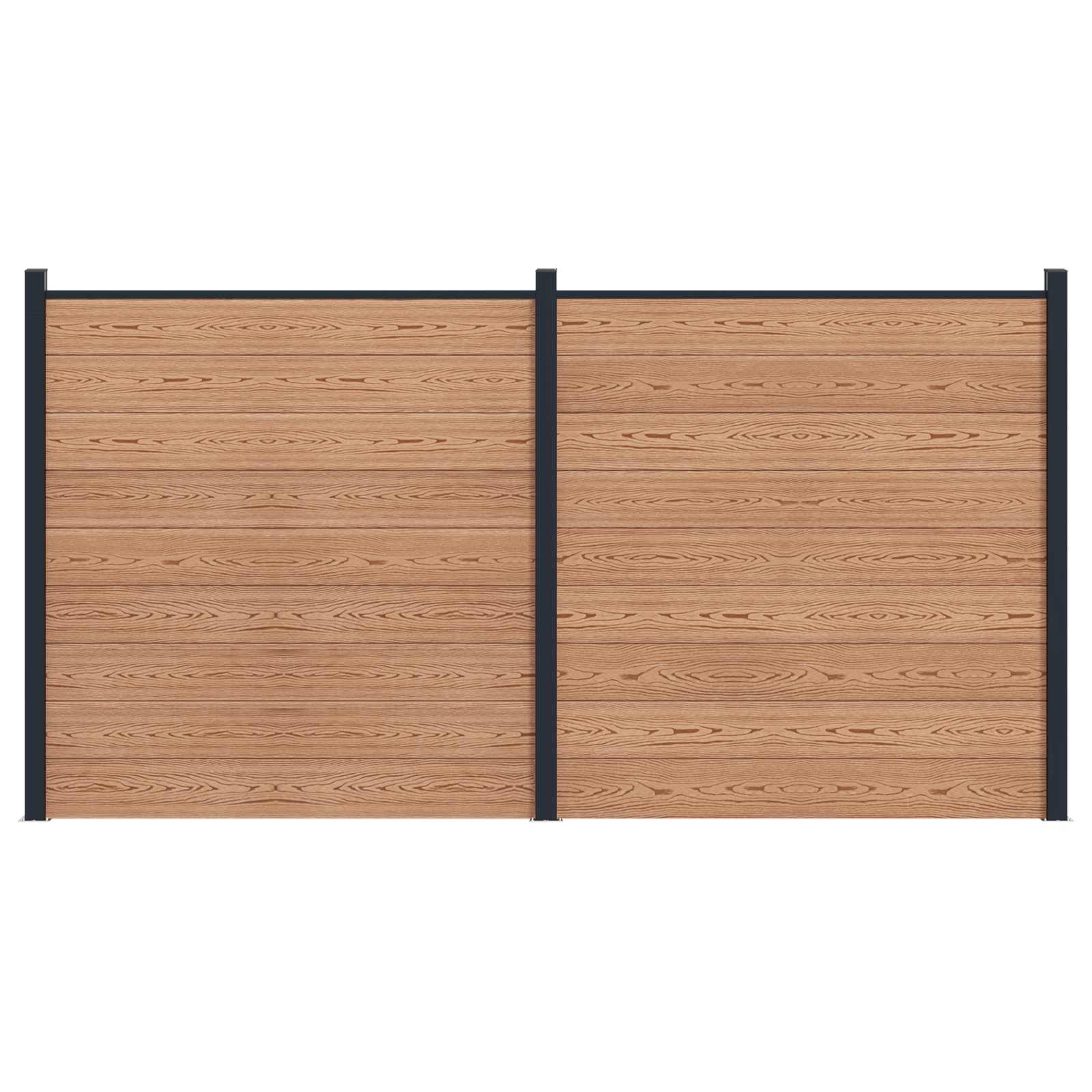 Panel de valla 10 pcs WPC y Aluminio Gris