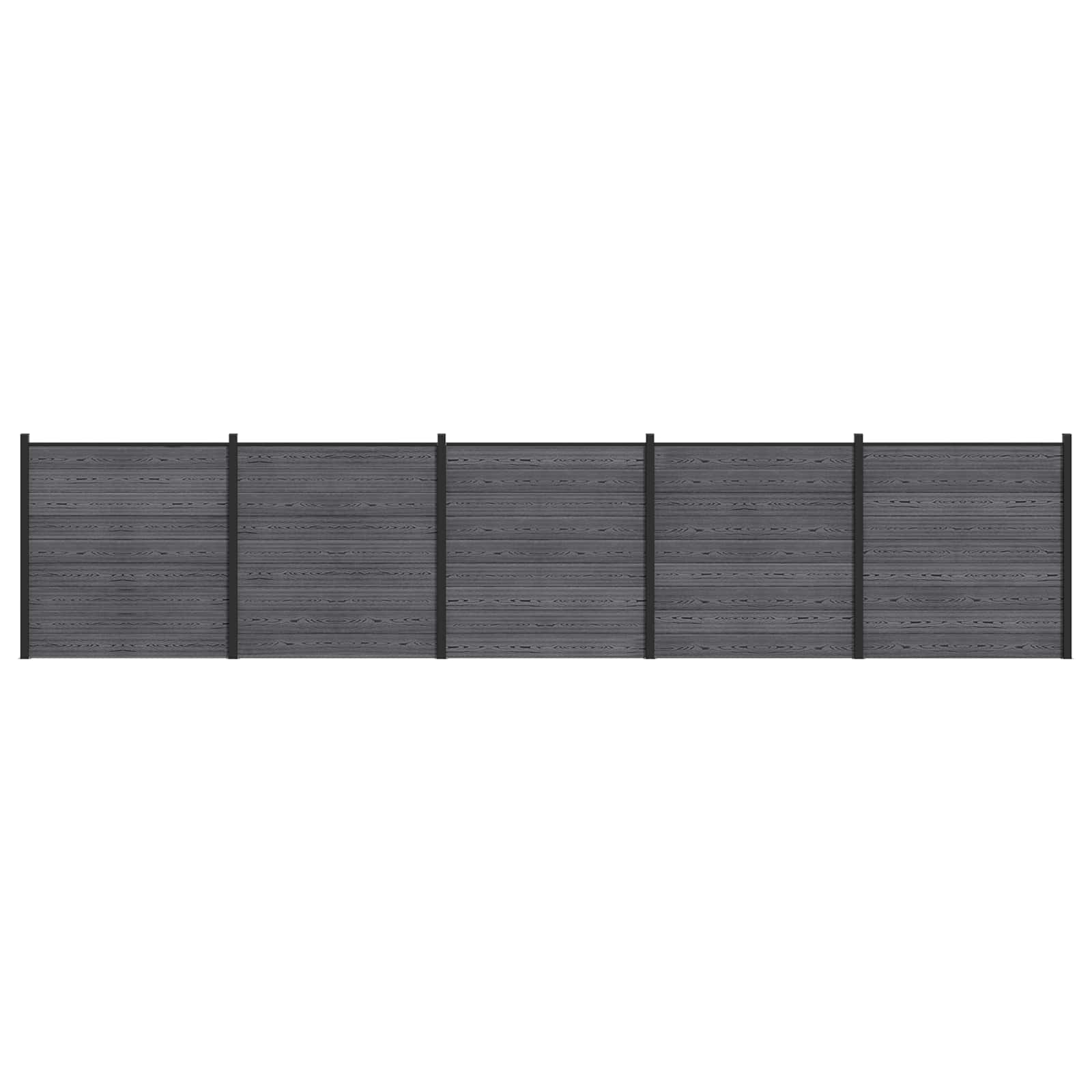 Panel de valla 10 pcs WPC y Aluminio Gris