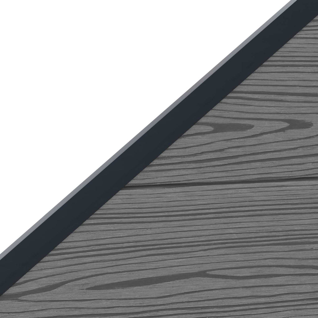 Panel de valla 10 pcs WPC y Aluminio Gris