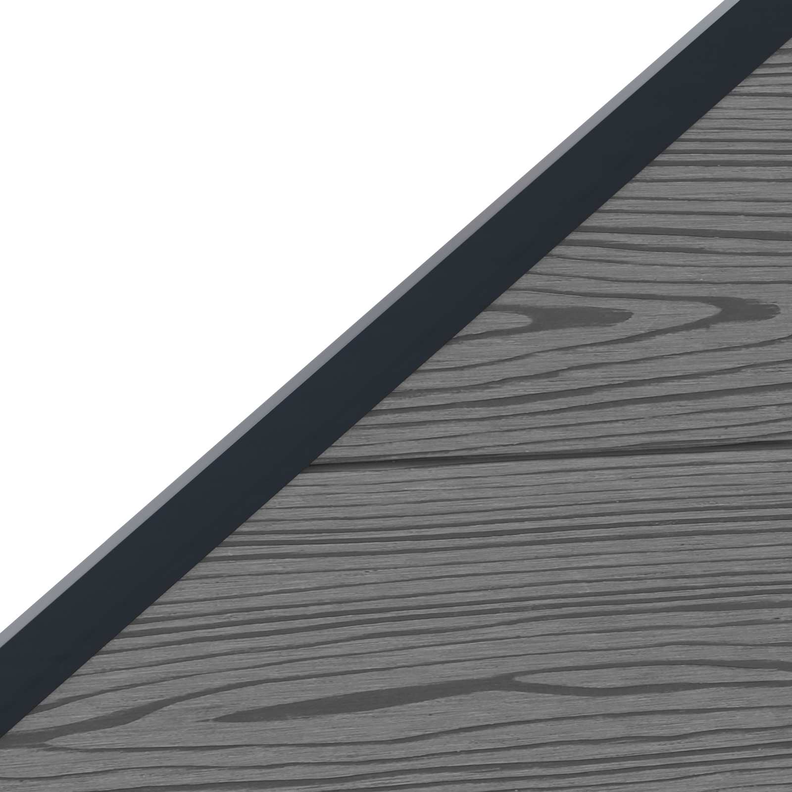 Panel de valla 10 pcs WPC y Aluminio Gris