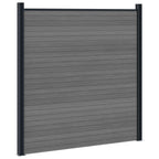 Panel de valla 10 pcs WPC y Aluminio Gris
