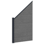Panel de valla 10 pcs WPC y Aluminio Gris