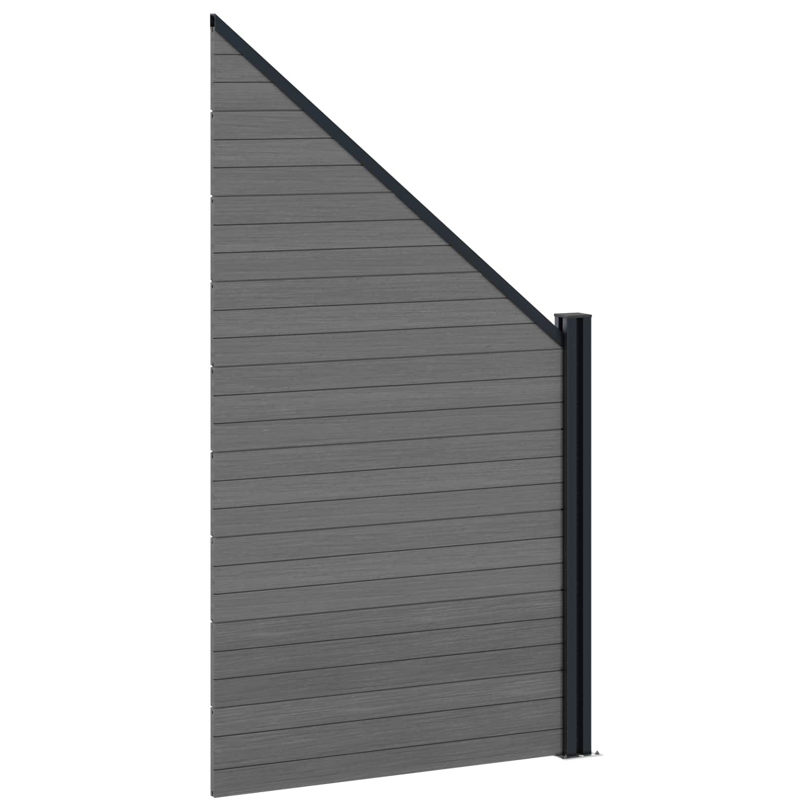 Panel de valla 10 pcs WPC y Aluminio Gris