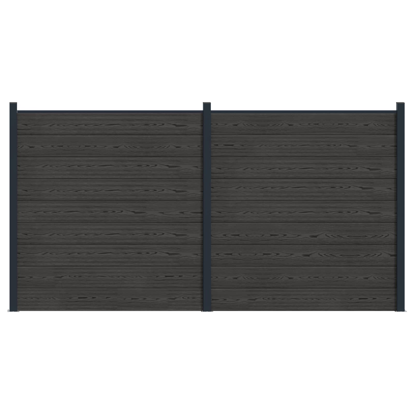 Panel de valla 10 pcs WPC y Aluminio Gris