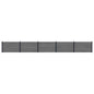 Panel de valla 10 pcs WPC y Aluminio Gris