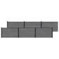 Panel de valla 10 pcs WPC y Aluminio Gris
