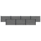 Panel de valla 10 pcs WPC y Aluminio Gris