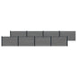 Panel de valla 10 pcs WPC y Aluminio Gris