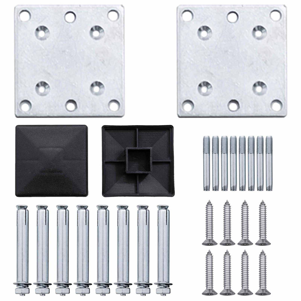 Panel de valla 10 pcs WPC y Aluminio Gris