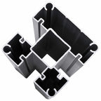 Panel de valla 10 pcs WPC y Aluminio Gris