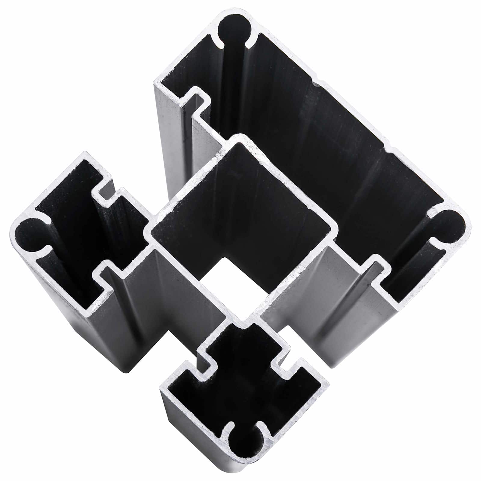 Panel de valla 10 pcs WPC y Aluminio Gris