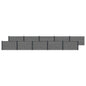 Panel de valla 10 pcs WPC y Aluminio Gris