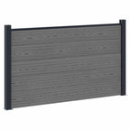 Panel de valla 10 pcs WPC y Aluminio Gris
