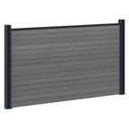Panel de valla 10 pcs WPC y Aluminio Gris