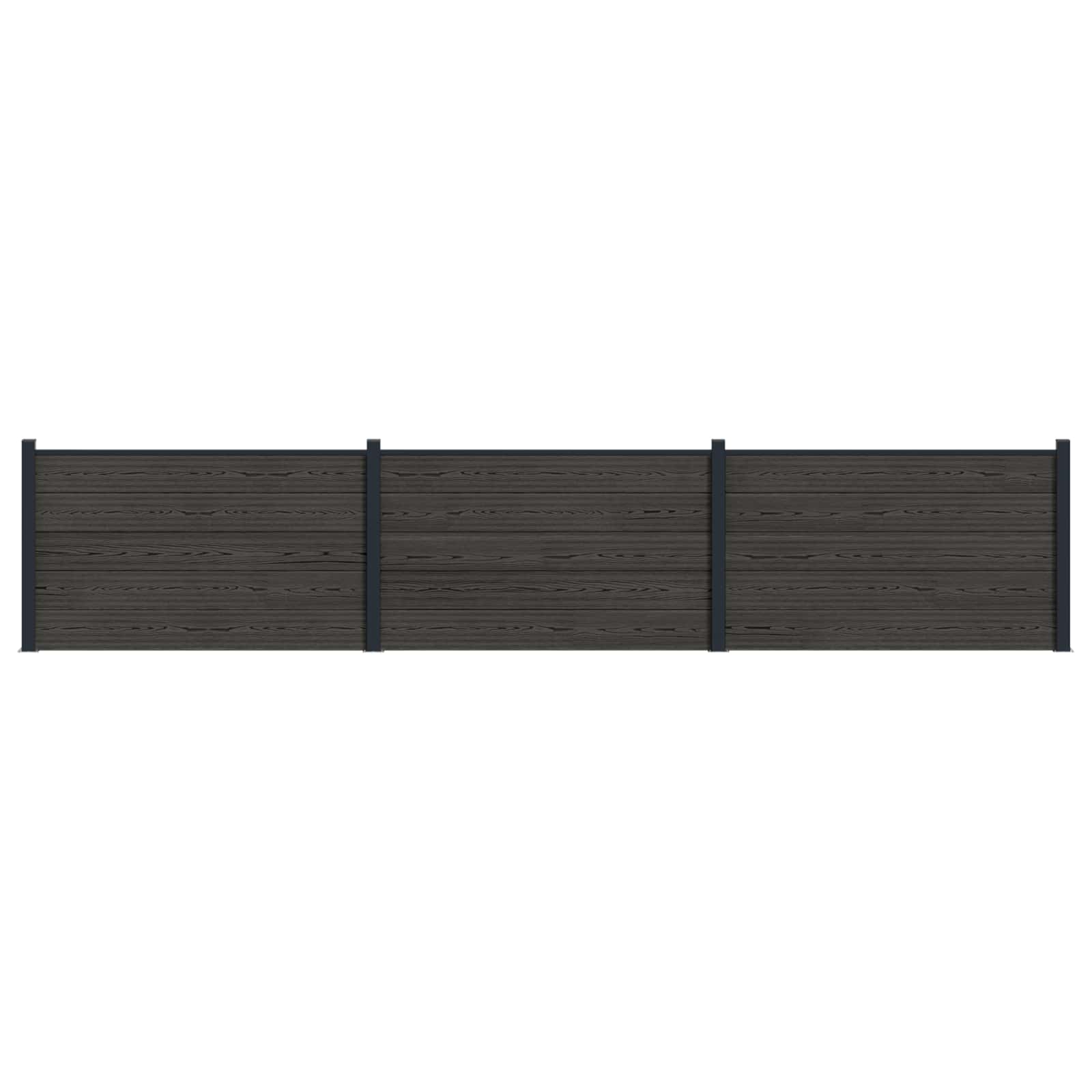 Panel de valla 10 pcs WPC y Aluminio Gris