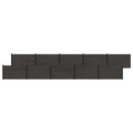 Panel de valla 10 pcs WPC y Aluminio Gris