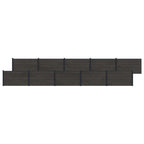 Panel de valla 10 pcs WPC y Aluminio Gris